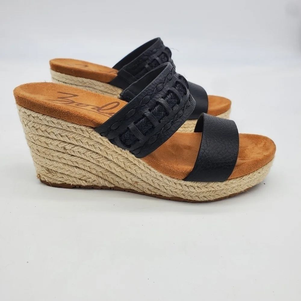 ZODIAC Shoes Women 6M Poppy Platform Espadrille Wedge Sandals Black